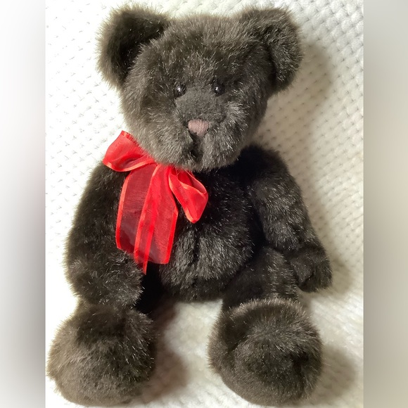 GUND Dark Brown Plush Bear 43213 Stuffed Animal w Red Bow - Picture 7 of 16